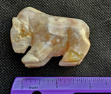Flower Agate Crystal Buffalo Carving ✨🌸🩷🌷🦬🐃