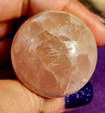 Strawberry Banded Calcite Crystal Mushroom ✨🍄🍓