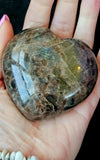 MD. Brown Larvikite Crystal Puffy Heart 💙✨🤩🟤🤎