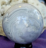 Blue Banded Agate Crystal Sphere #2 💙✨🔮💎🔵