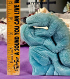 Hand Carved Caribbean Calcite Crystal Stone Iguana  Lizard Figurine 🦎🐚🌊