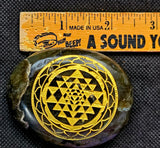 XL Labradorite Crystal Palmstone w/Golden Etched Engraving 🤩✨🌟⚜️💙💠