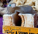 LG. Purple Agate Crystal Druzy Snake on Rock Carving 🐍🤯✨💥🤩🪨