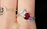 925 Sterling Silver Princess Cut Garnet Ring 💍💎✨😍❤️