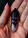 Double Terminated Chevron Amethyst Crystal Wand 🤍✨💜