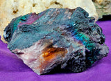 LG. Raw ridescent Rainbow Turgite Crystal Mineral Specimen 🤯🤩✨🌈🖤🤍
