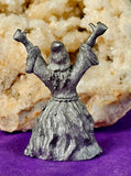 Vintage Antique Pewter Wizard Figurine w/Crystal Ball 🔮✨🩶🧙‍♂️🧙‍♀️
