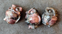 Arfvedsonite aka Fireworks Stone w/Garnet Owl Carving ♥️🦉🖤