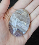 Banded Agate & Amethyst Crystal Palmstone 💜✨🤍💎