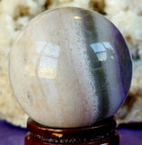 Silky Fluorite Crystal Sphere 💜🔮💚🤍✨
