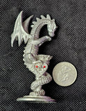 Vintage Antique Pewter Dragon Figurine w/Missing Crystal Ball 🔮✨🐲🐉🩶