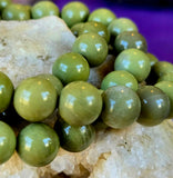 Olive Jade Crystal Stretch Bracelet 📿 ✨ 💚🫒