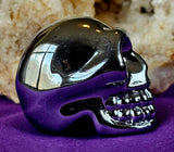 Blown Glass Silver Skull Carving 💀✨🩶💀