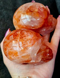 LG. Red Fire Hematoid Quartz Crystal Skull Carving ✨💀☠️❤️🤩🤯
