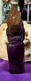XL Rainbow Fluorite Crystal Lizard on Rock Sculpture 🪨💜☪️🦎🤩🌈