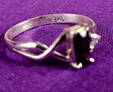 925 Sterling Silver Ring w/Ruby Rectangular & White Sapphire Accent Gemstones ❤️✨🤩💍🩷🤍