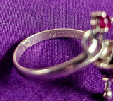 925 Sterling Silver Ring w/Princess Cut Smokey Quartz & Round Pink Tourmaline Gemstones 💍✨🩷🌬️🎐