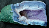 GIGANTIC & HEAVY Amethyst & Blue Agate Crystal Cathedral w/Lizard Sculpture 🤯✨🦎💙☪️💜