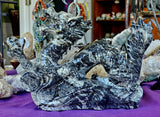 MASSIVE Picasso Jasper Crystal Eastern Asian Themed Dragon Statue ✨🤩🤯🖤🤍🩶🐲🐉