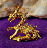 SM. Vintage Pewter Antique Gold Dragon Figurine 🐉⚜️🐲✨