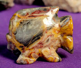 Crazy Lace Agate Crystal Fish Carving 🐠💛✨🩶🐟