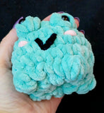Handcrafted Teal Crocheted Frog Plushie