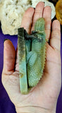 Caribbean Calcite Crystal Hand Carved Basilisks Lizard