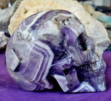 LG. Chevron Amethyst Crystal Skull