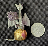 Vintage Antique Pewter Dragon Hatching From Gold Egg Figurine 🐉🐲🪽🐣🥚⚜️