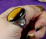 Silver Tiger's Eye Crystal Ring 💍🐯🐅⚜️