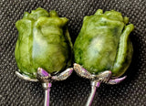 Nephrite Jade Crystal Rose w/Silver Metal Stem🌹✨💎❤️