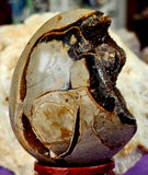 LG. Septarian Crystal Egg Shaped Geode Chocolate Druzy 🌙🌘✨🥚🍩🍫