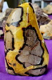LG. UV Reactive Polished Septarian Crystal Freeform 💛✨🤩🖤