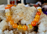 Dyed Orange Agate Crystal Stretch Bracelet 📿✨🧡🍊🤍