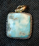 Larimar Crystal Square Shaped Silver Necklace 📿✨💎🌊