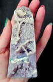 MD. Partially Polished/Raw Grape Agate Obelisk Crystal Tower w/Calcification Included 💜🍇💚