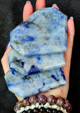 ✨RARE✨ LG. Dumortierite Crystal Faceted Heart 🤍✨😍🤯💙💠