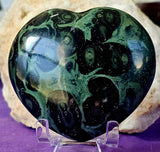 LG. Kambaba Jasper Crystal Puffy Heart 💚🖤💚👁️✨