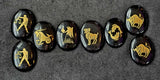 Black Obsidian Gold Etched Zodiac Palmstone ✨🖤⚜️⚖️♈♏♎