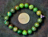 Handcrafted Nephrite Jade w/925 SS Buddha Charm Crystal Stretch Bracelet 🕉️📿✨💚