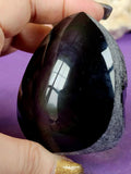 Rainbow Obsidian Polished & Raw Crystal Egg 🥚🌈🖤✨
