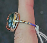 Ocean Jasper Oval Shaped Crystal SS 925 Adjustable Ring 💍💎✨🪸🌊🔵