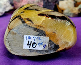 LG. UV Reactive Polished Septarian Crystal Freeform 💛✨🤩🖤