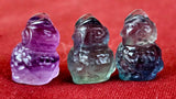 Rainbow Fluorite Crystal Mini Poofy Owl