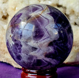 Chevron Amethyst Crystal Sphere #2 ✨🤍🔮💜☪️