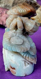 LG. Caribbean Calcite Crystal Crab w/Coral and Flowers Statue 🐚🌊🌸🪸🦀