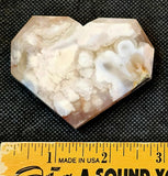 Flower Agate Faceted Crystal Heart ❤️🌸🌷🩷