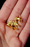 SM. Vintage Pewter Antique Gold Dragon Figurine 🐉⚜️🐲✨