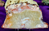 LG. Flower Agate w/Red Hematoid Crystal Slab 🌸✨🤩🌹