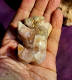 Flower Agate Crystal Buffalo Carving ✨🌸🩷🌷🦬🐃